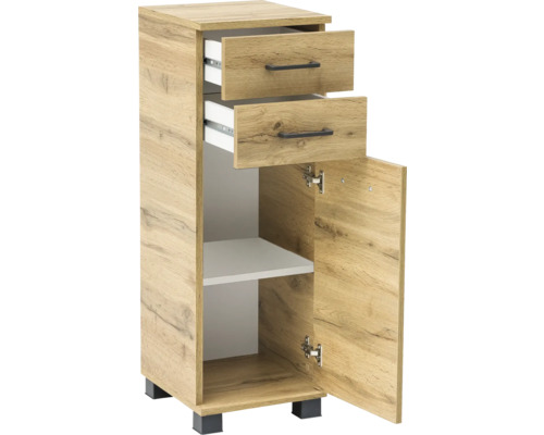 Koupelnová skříňka se dvěma zásuvkami a jednými dvířky