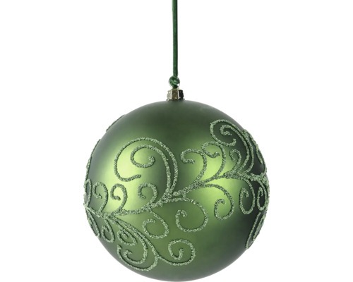 Zelená vánoční koule s ornamenty
