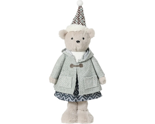 Plyšový medvídek s kabátem a čepicí