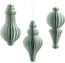 Tři papírové vánoční ozdoby k zavěšení