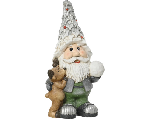 Vánoční dekorativní figurka Santa Clause se sobem a kloboukem ve tvaru vánočního stromku