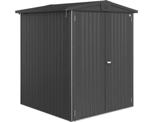 Kovová zahradní skříň s dvoukřídlými dveřmi pro venkovní použití