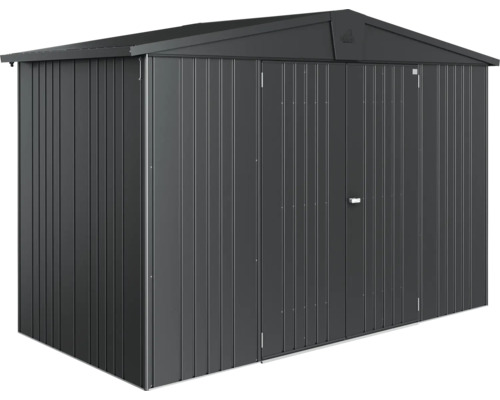 Kovový zahradní domek s dvoukřídlými dveřmi