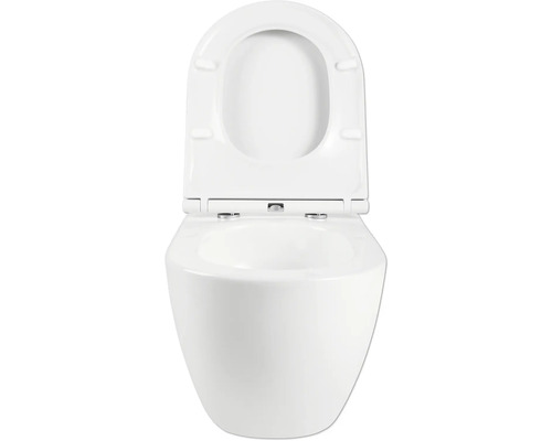 Závěsné WC s otevřeným splachovacím kruhem a WC sedátko