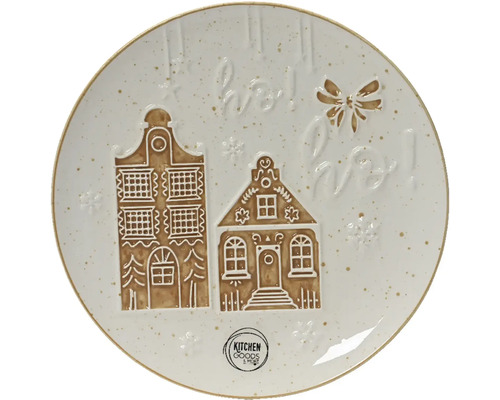 Dekorativní talíř s domy, mašlí a nápisem
