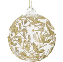 Dekorativní skleněná ozdoba na vánoční stromeček s motivem listů