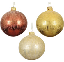 Tři vánoční koule s třpytkami