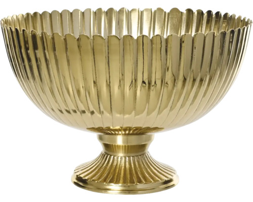 Dekorativní mísa s podstavcem Ø 30 cm zlatá Zlatá dekorativní mísa na noze