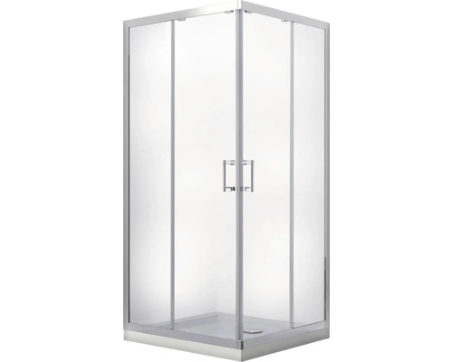 Sprchový kout s rohovým vstupem 80 x 80 cm barva rámu chrom dekor skla kouřové sklo Sprchový kout s rohovým vstupem 80 x 80 cm barva rámu chrom dekor skla kouřové sklo