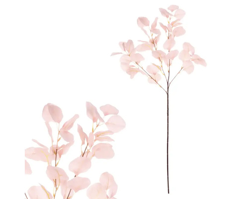 Umělá květina jerlín lososová 84 cm Eukalyptová větev z plastu