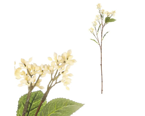 Umělá květina krásnoplodka japonská krémová 63 cm Dekorativní umělá květina s květy a listy
