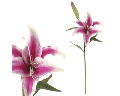 Umělá květina lilie tmavě růžová 60 cm Dekorativní květy lilie se stonkem pro dekoraci místnosti