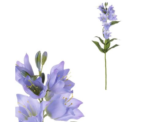 Umělá květina zvonek modrá 71 cm Umělá zvonkohra s květy a listy