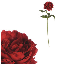 Umělá červená pivoňka s stonkem