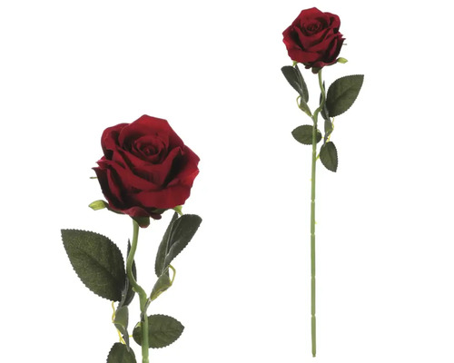 Dvě umělé růže se stonkem a listy