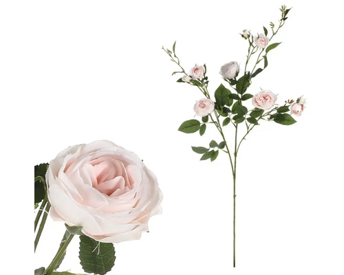 Umělá květina růže růžová 100 cm Dekorativní větve s květy růží do interiéru