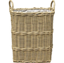 Obdélníkový květináč z ratanu s držadly