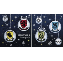 Adventní kalendář Harry Potter s erby kolejí Zmijozel, Mrzimor, Nebelvír a Havraspár
