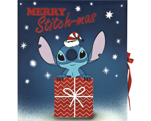 Dekorace s postavičkou Stitch v dárkovém balení s nápisem Merry Stitch-mas