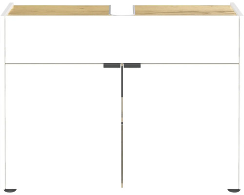 Skříňka pod umyvadlo Germania GW-Forano bílá 80 x 60 x 34 cm 4497-242 Skříňka pod umyvadlo se dvěma dvířky a dřevěnou deskou