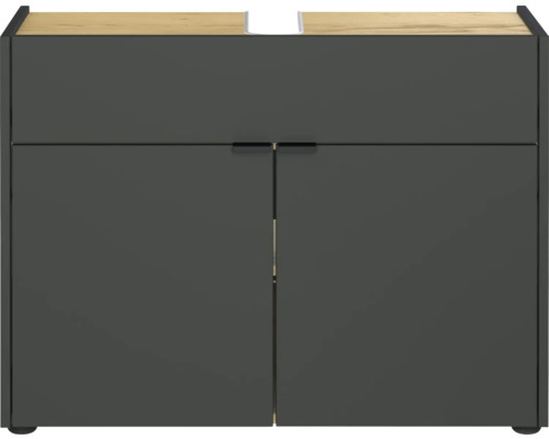 Skříňka pod umyvadlo Germania GW-Forano grafitová 80 x 60 x 34 cm 4497-549 Skříňka pod umyvadlo se dvěma dvířky a krycí deskou