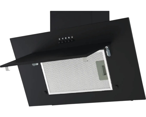 Kovová nástěnná digestoř s filtry pro ventilaci kuchyně