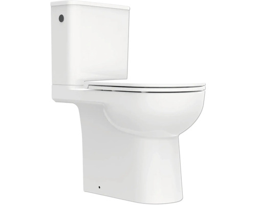 Bílá stojící toaleta s nádržkou