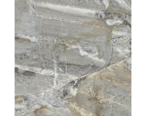 Detail šedé dlaždice s mramorovým vzorem.