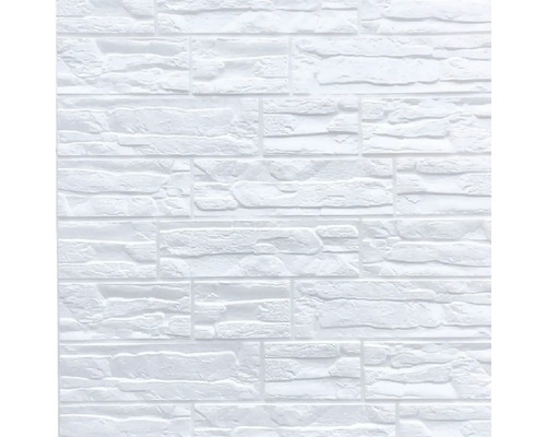 Samolepicí PVC panel 3D bílý 77 x 70 cm Bílé nástěnné panely s cihlovým vzhledem jako obklad stěn
