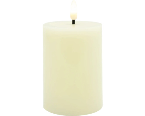 Vánoční elektrická svíčka Lafiora 3D plamen 7,5x7,5x12,5 cm krémová bez baterie s 6h časovačem Dekorativní LED svíčka pro vnitřní použití