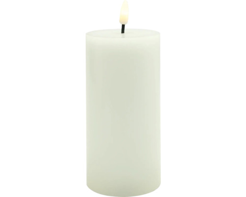 Vánoční elektrická svíčka LED Lafiora 3D plamen 7,5x7,5x17,5 cm bílá s časovačem 6 h Dekorativní LED svíčka