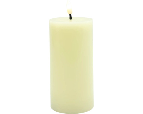 Vánoční elektrická svíčka Lafiora 3D plamen 7,5x7,5x17,5 cm krémová Dekorativní LED svíčka