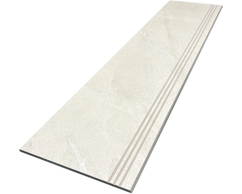 Světlá schodová dlaždice s drážkami