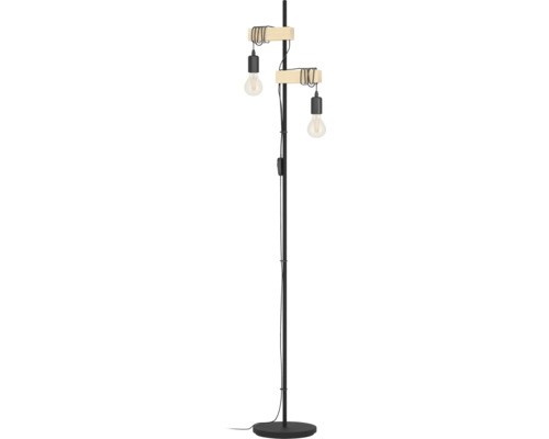 Stojací lampa Eglo 43516 TOWNSHEND 2xE27 20 W černá/hnědá