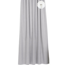 Šedý sprchový závěs s háčky k zavěšení