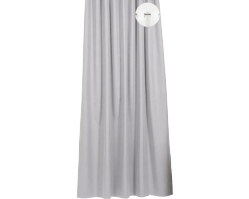 Termo závěs Lumos tmavě šedý 140x255 cm Šedý sprchový závěs s háčky k zavěšení