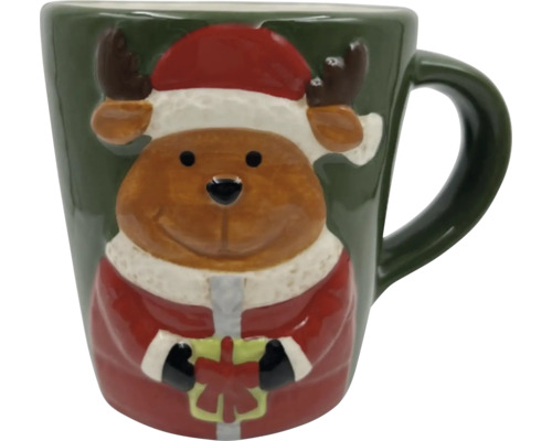 Hrnek s motivem losa a čepicí Santa Clause
