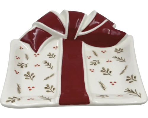 Talíř ve tvaru dárku s mašlí