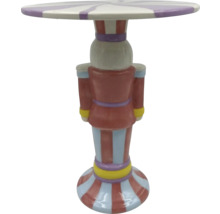 Odkládací stolek ve tvaru louskáčka s pruhovanou deskou