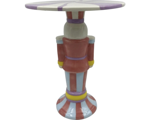 Odkládací stolek ve tvaru louskáčka s pruhovanou deskou