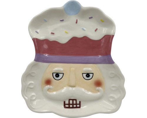 Dekorativní talíř Louskáček keramický 23 x 20 x 3 cm Dekorativní miska na ořechy ve tvaru cupcaku