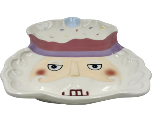 Dekorativní keramická mísa s obličejem a pokrývkou hlavy