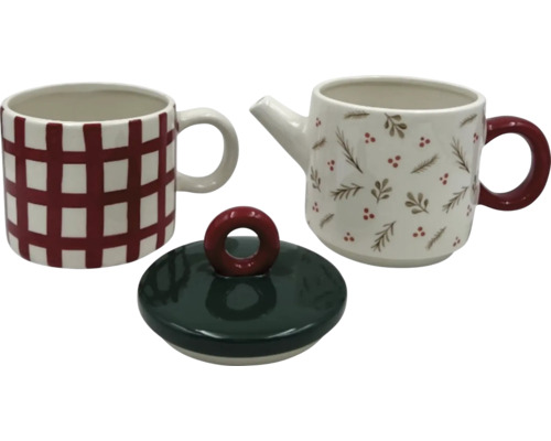 Čajová souprava s šálkem, konvicí a víkem