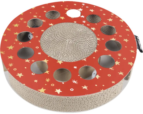 Hračka pro kočky s škrabadlem a hracími míčky