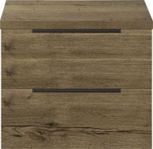 Spodní skříňka barvy dřeva se dvěma zásuvkami