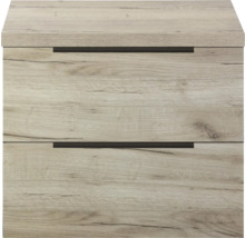 Skříňka pod umyvadlo se dvěma zásuvkami ve vzhledu dřeva