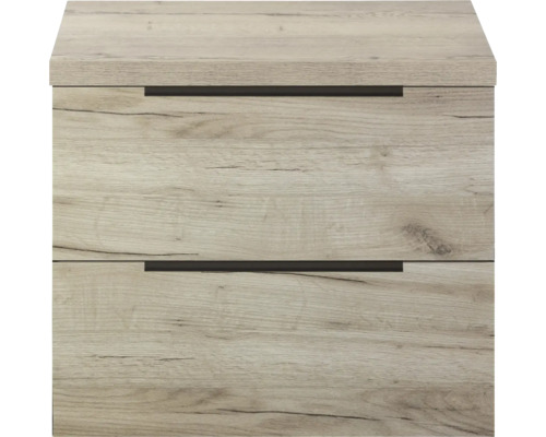 Skříňka pod umyvadlo se dvěma zásuvkami ve vzhledu dřeva