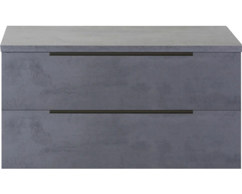 Skříňka pod umyvadlo Sanox Seville beton antracit 100 x 53 x 45 cm Noční stolek se dvěma zásuvkami