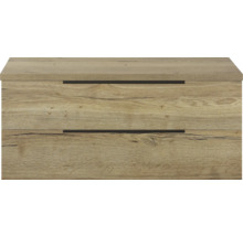 Skříňka pod umyvadlo v barvě dřeva se dvěma zásuvkami