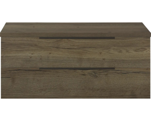 Skříňka pod umyvadlo Sanox Seville tabacco 120 x 53 x 45 cm Skříňka pod umyvadlo se dvěma zásuvkami ve vzhledu dřeva